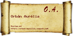 Orbán Aurélia névjegykártya